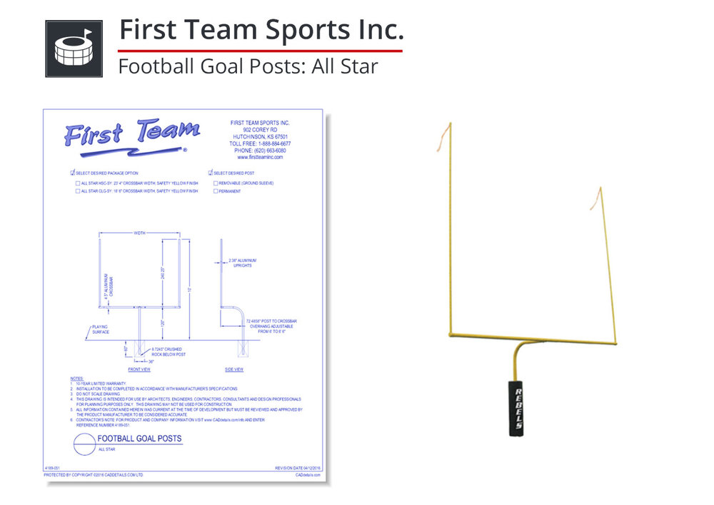 1000x708 Three Cheers For Cad Drawings Of Sport Stadium Accessories - Football Goal Post Drawing