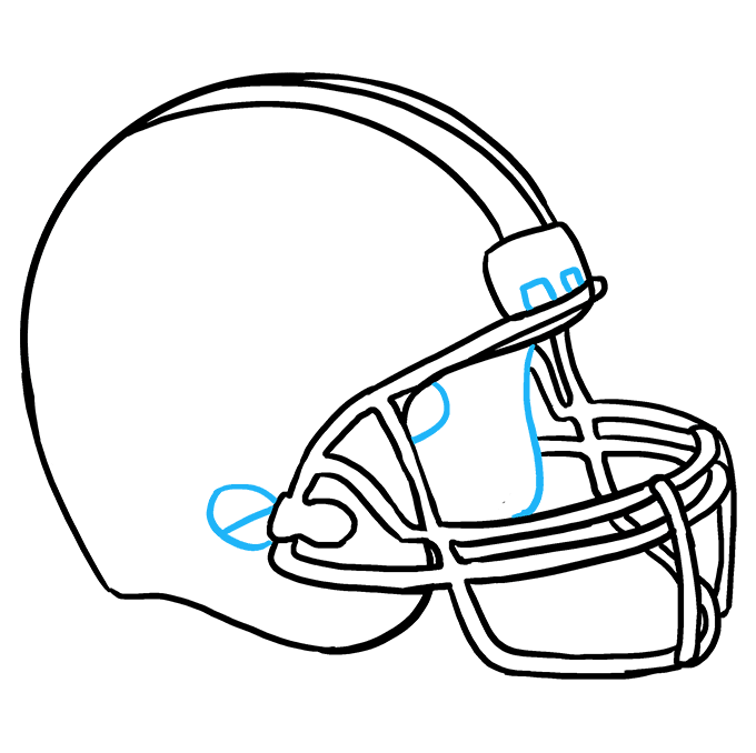 Football Helmet Drawing at PaintingValley.com | Explore collection of ...