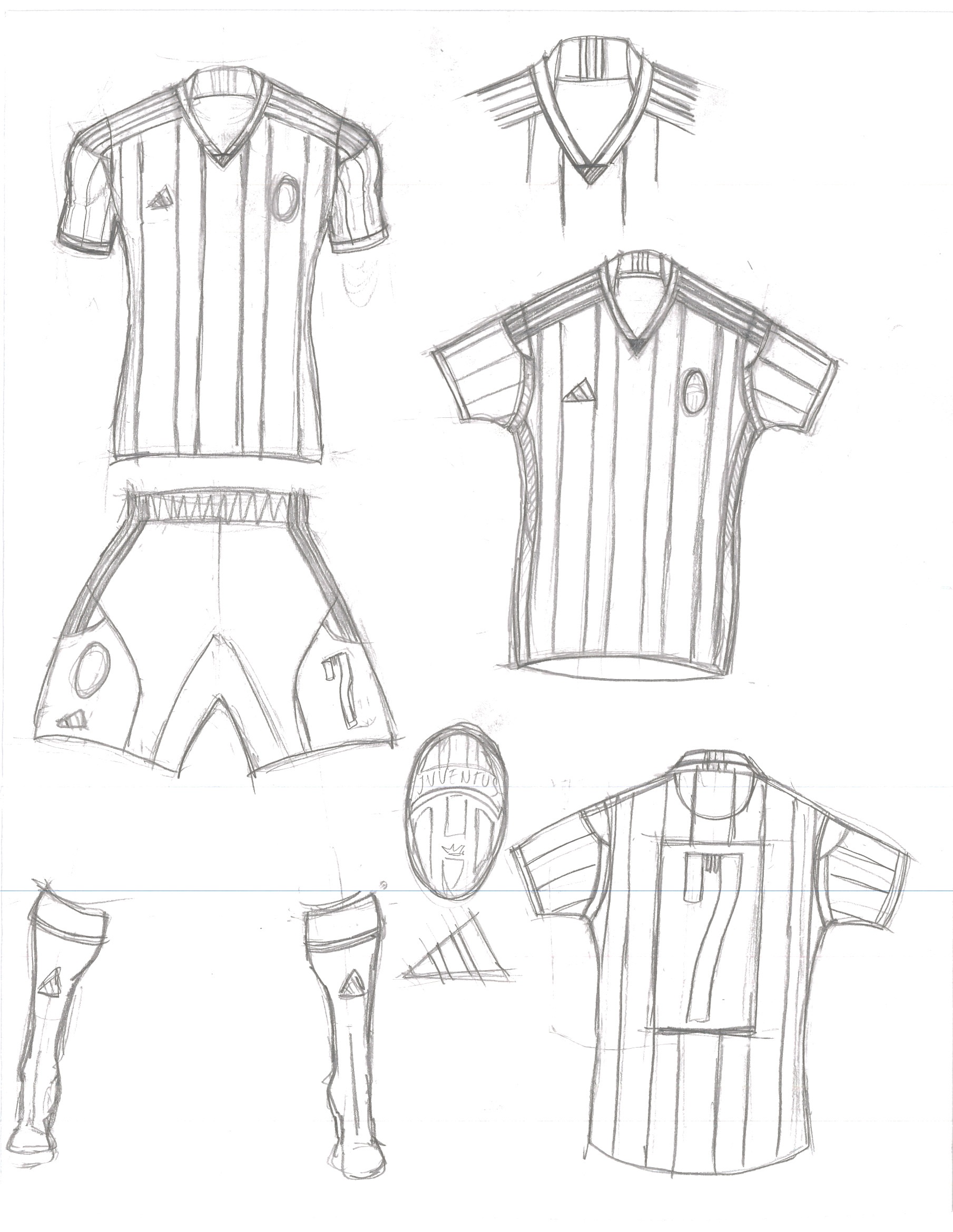 1809x2338 Juventus Home - Football Kit Drawing