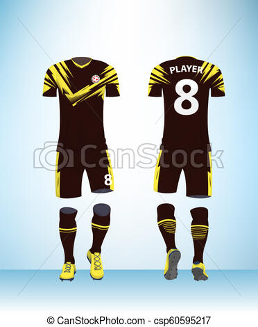 372x470 Soccer Jersey And Football Kit Presentation Mockup Template - Football Kit Drawing