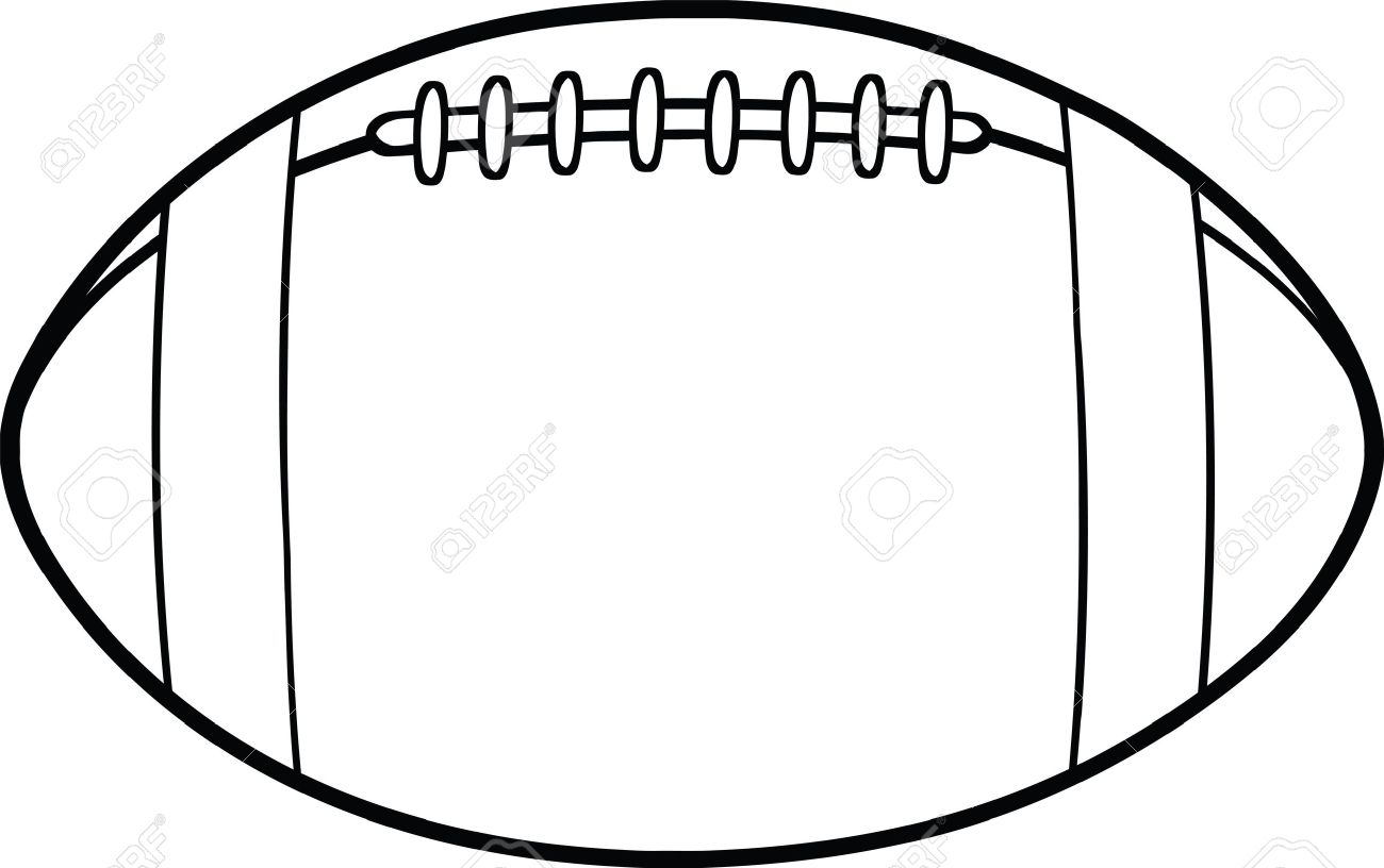 1300x816 Football Line Art Group With Items - Football Line Drawing