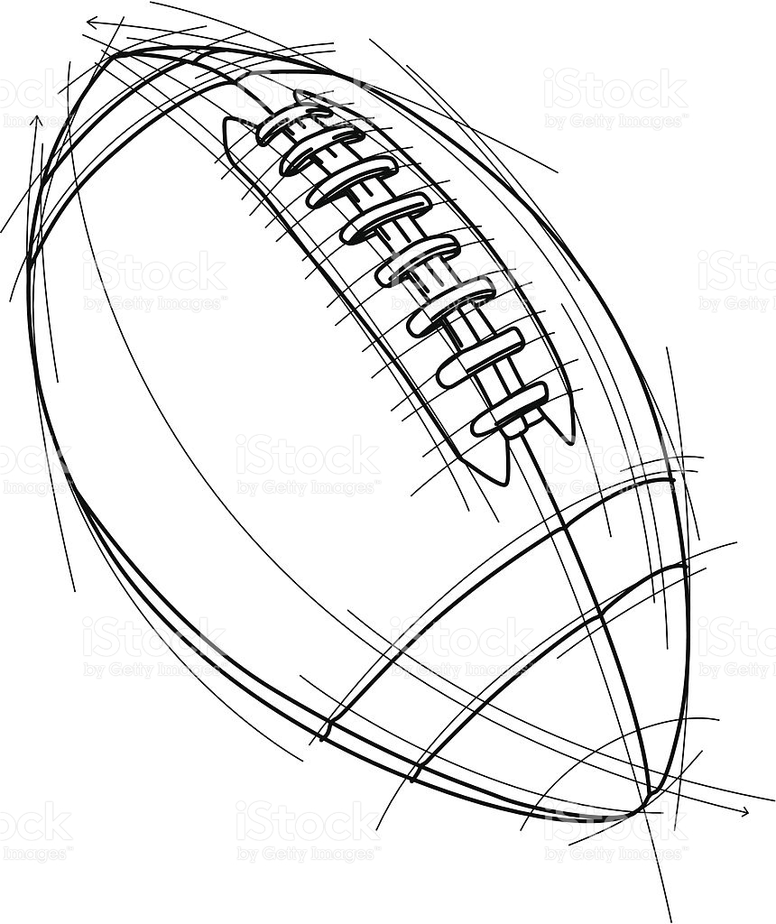 860x1024 Football Drawing Free Download - Football Line Drawing