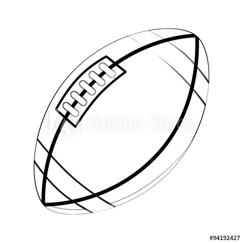 500x500 illustration coloring book series sport ball rugby ball - Football Line Drawing
