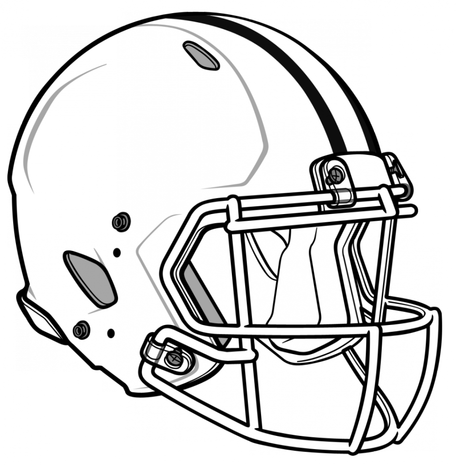 940x960 Red Football Helmet Outline Clip Art Transparent Library - Football Line Drawing