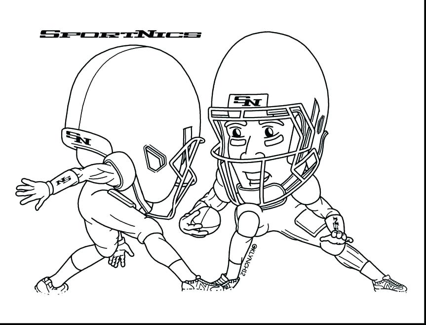 863x658 football coloring pages of nfl teams to print mascots drawing - Football Player Drawing