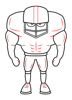 250x345 How To Draw A Cartoon Football Player Image Group - Football Player Drawing