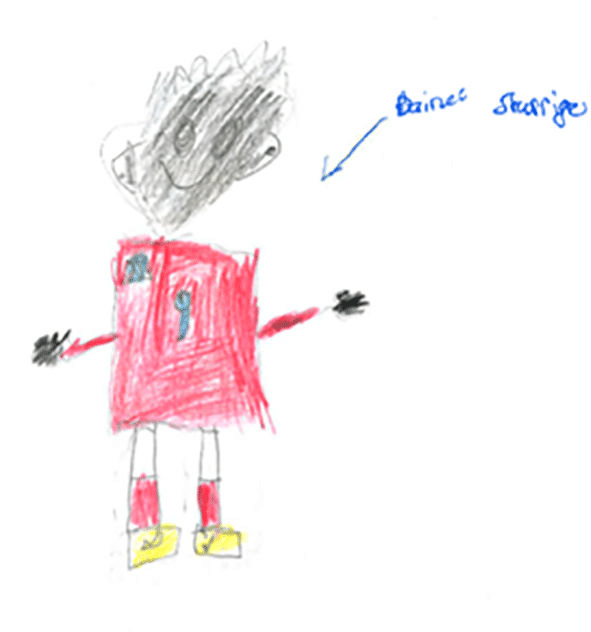591x632 An English Boy's Drawing Of A Football Player From England - Football Player Drawing