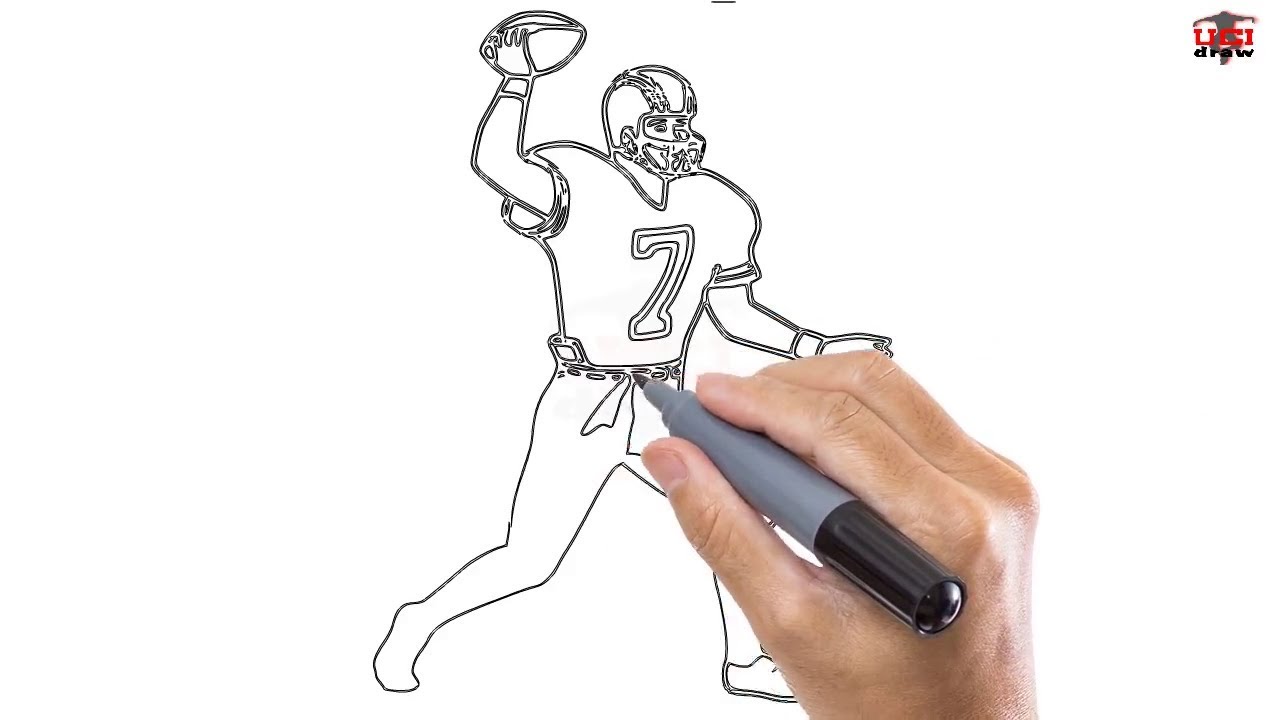 1280x720 How To Draw A Football Player Easy Step - Football Player Drawing Images