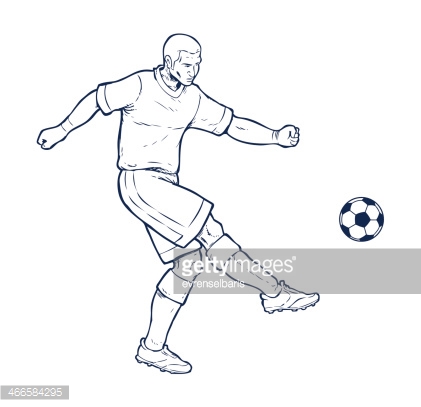 421x407 Drawing Of A Football Player Group With Items - Football Player Drawing Images