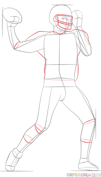 329x575 Football Player Drawings Image Group - Football Player Drawing Steps