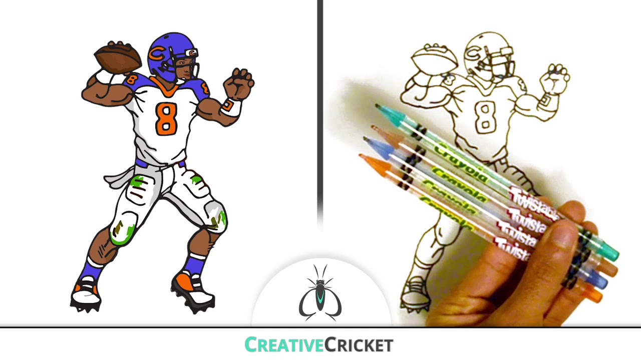 1280x720 How To Draw A Football Player Quarterback - Football Player Drawing Steps