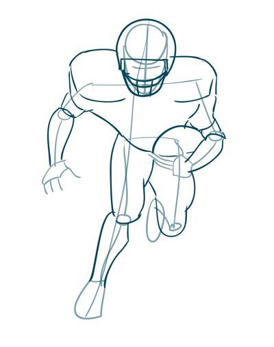 400x507 How To Draw A Football Player Step - Football Player Drawing Steps