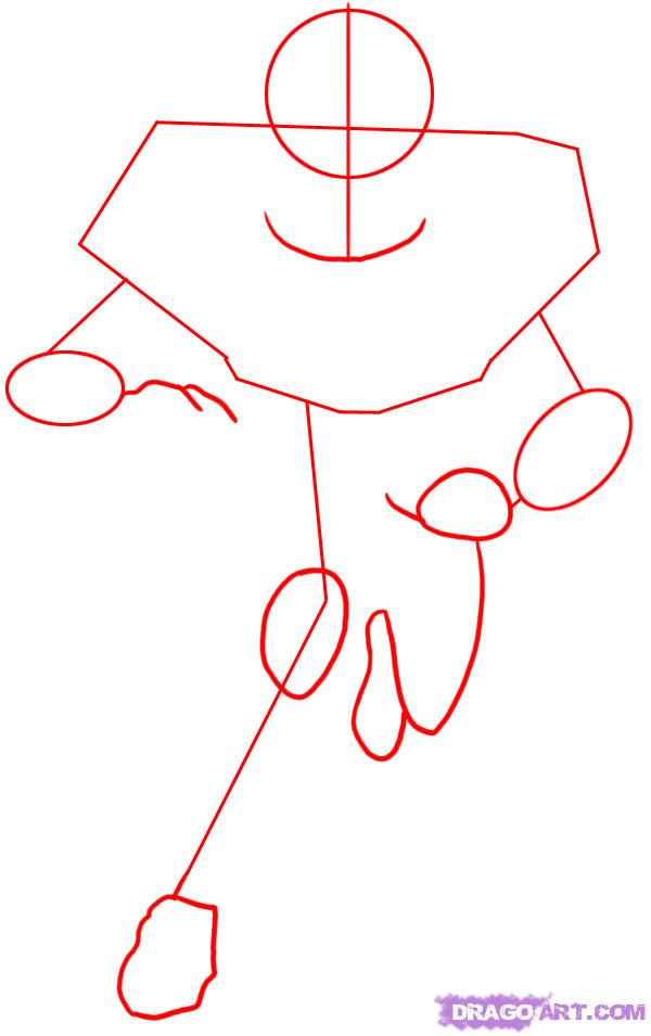 600x955 Draw A Football Player, Step - Football Player Drawing Steps