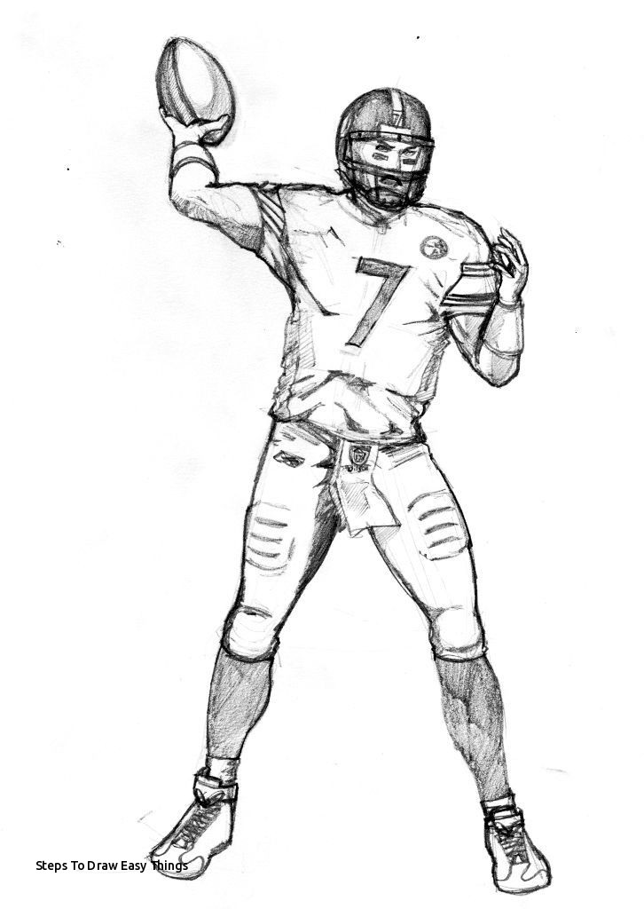 726x1024 Steps To Draw Easy Things How To Draw Football Players Football - Football Player Drawing Steps