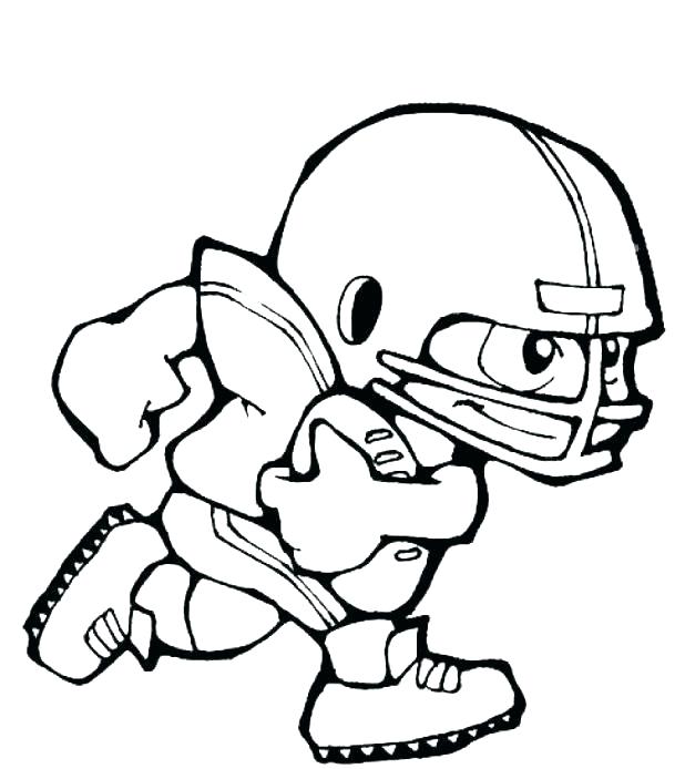618x694 Football Player Coloring Pictures Draw Pages For Your Free Kids - Football Player Line Drawing