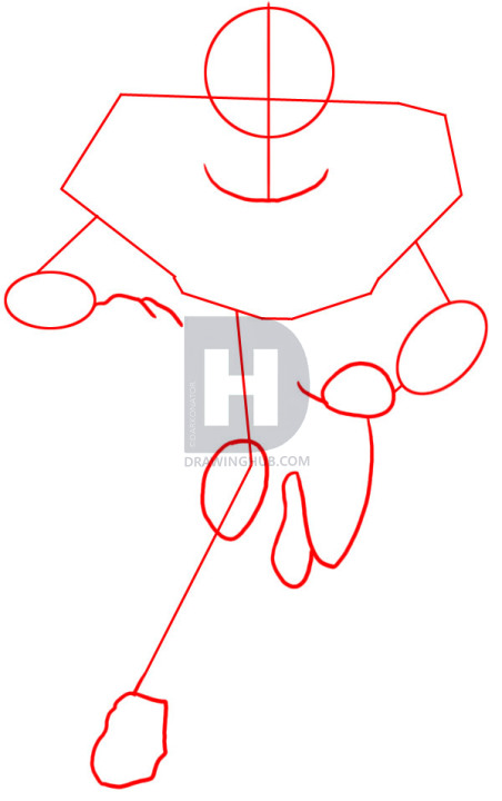 452x720 How To Draw A Football Player, Step - Football Player Line Drawing