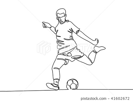 450x342 Continuous Line Drawing Football Player - Football Player Line Drawing