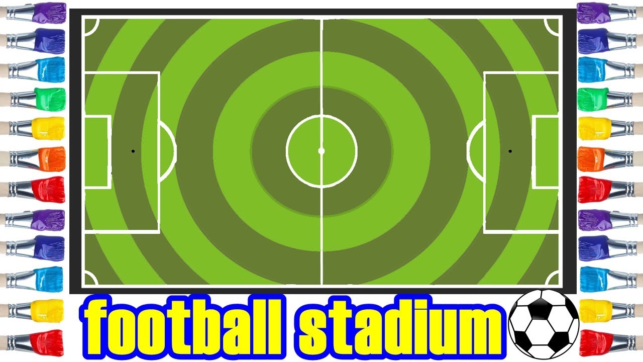 1280x720 How To Draw Football Stadium Draw Colour For Kids - Football Stadium Drawing