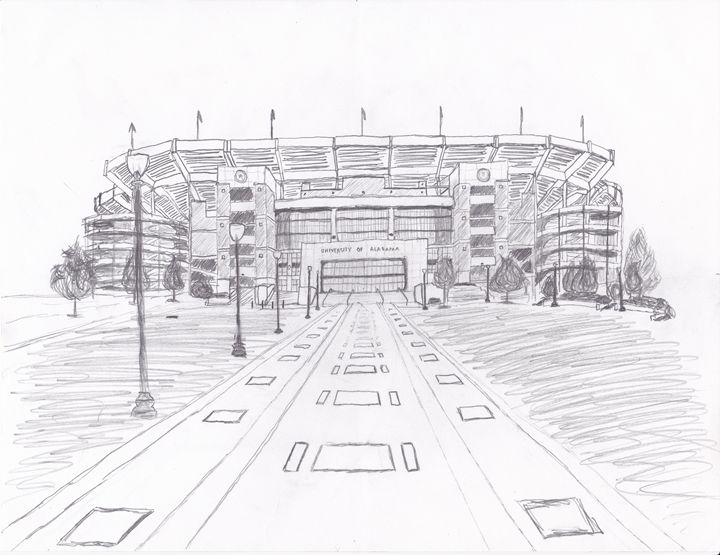 720x555 Bryant Denny Stadium - Football Stadium Drawing