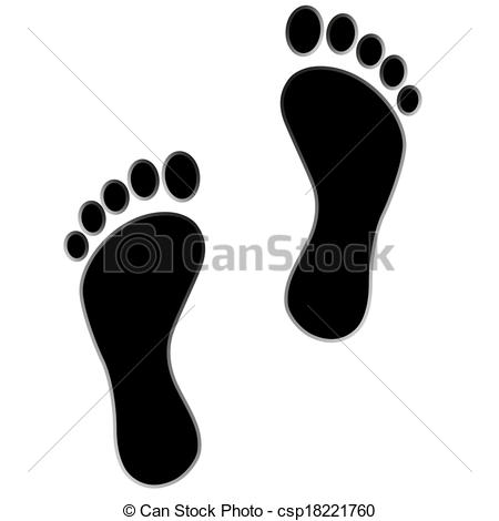 450x470 black footprint isolated on white background - Footprint Drawing