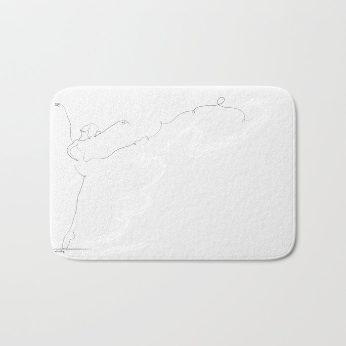 700x700 essence ii', dancer line drawing bath mat - Footprint Line Drawing