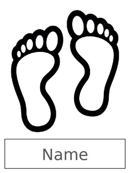 263x350 footprint printable wstudent's name to line up - Footprint Line Drawing