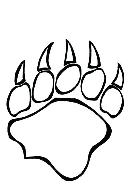 474x644 polar bear paw prints polar bear paw print clip art polar bear - Footprint Line Drawing