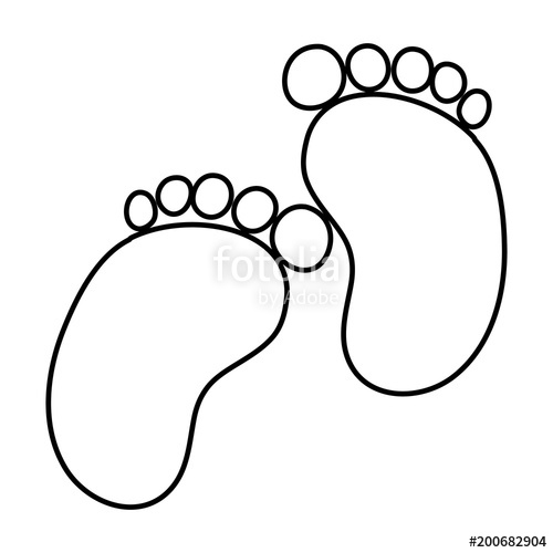 Footprint Line Drawing at PaintingValley.com | Explore collection of ...