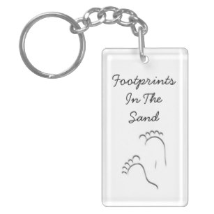 307x307 footprints in the sand key rings keychains zazzle au - Footprints In The Sand Drawing