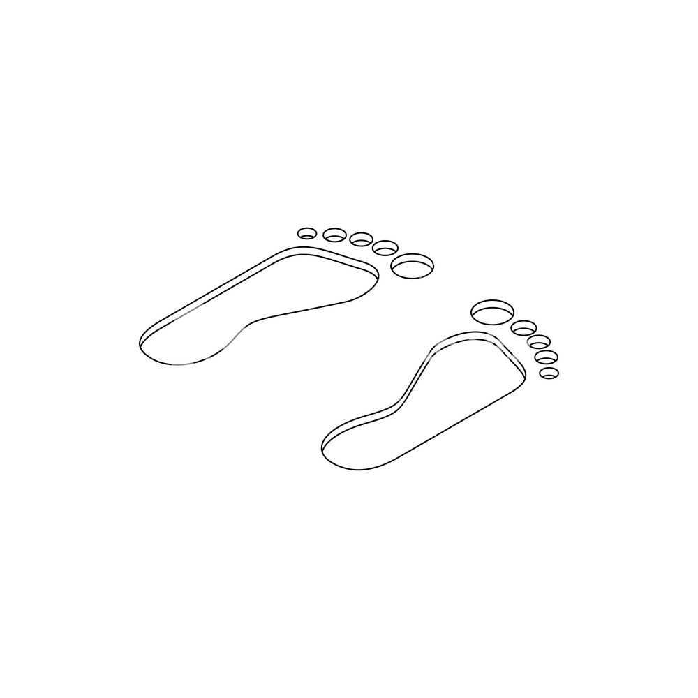 1000x1000 footprints icon in isometric style isolated on white background - Footprints In The Sand Drawing
