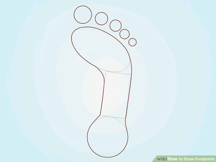 728x546 How To Draw Footprints Steps - Footsteps Drawing