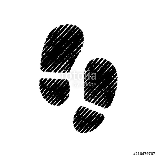 500x500 Chalk Drawing Icon - Footsteps Drawing