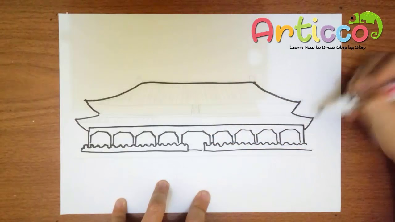 1280x720 How To Draw The Forbidden City Step - Forbidden City Drawing