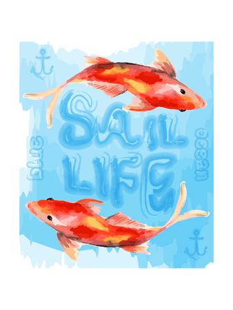 338x450 Beautiful Emeget Giclee Prints Artwork For Sale, Posters - Force On A Goldfish Vector Drawing