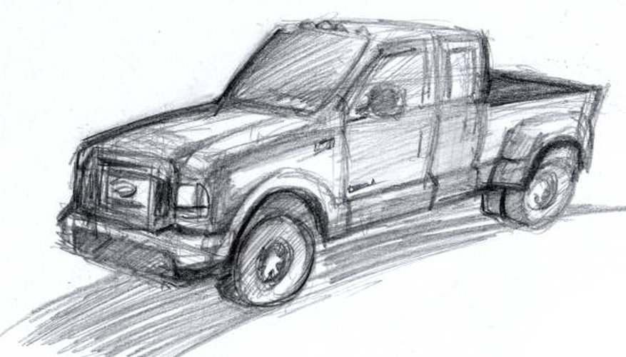 877x500 how to draw a ford short bed truck our pastimes - Ford Drawing