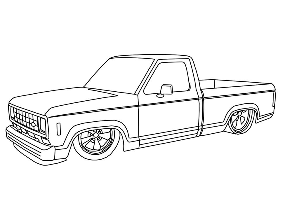1024x730 drawing of ford ford ranger truck, car - Ford Drawing