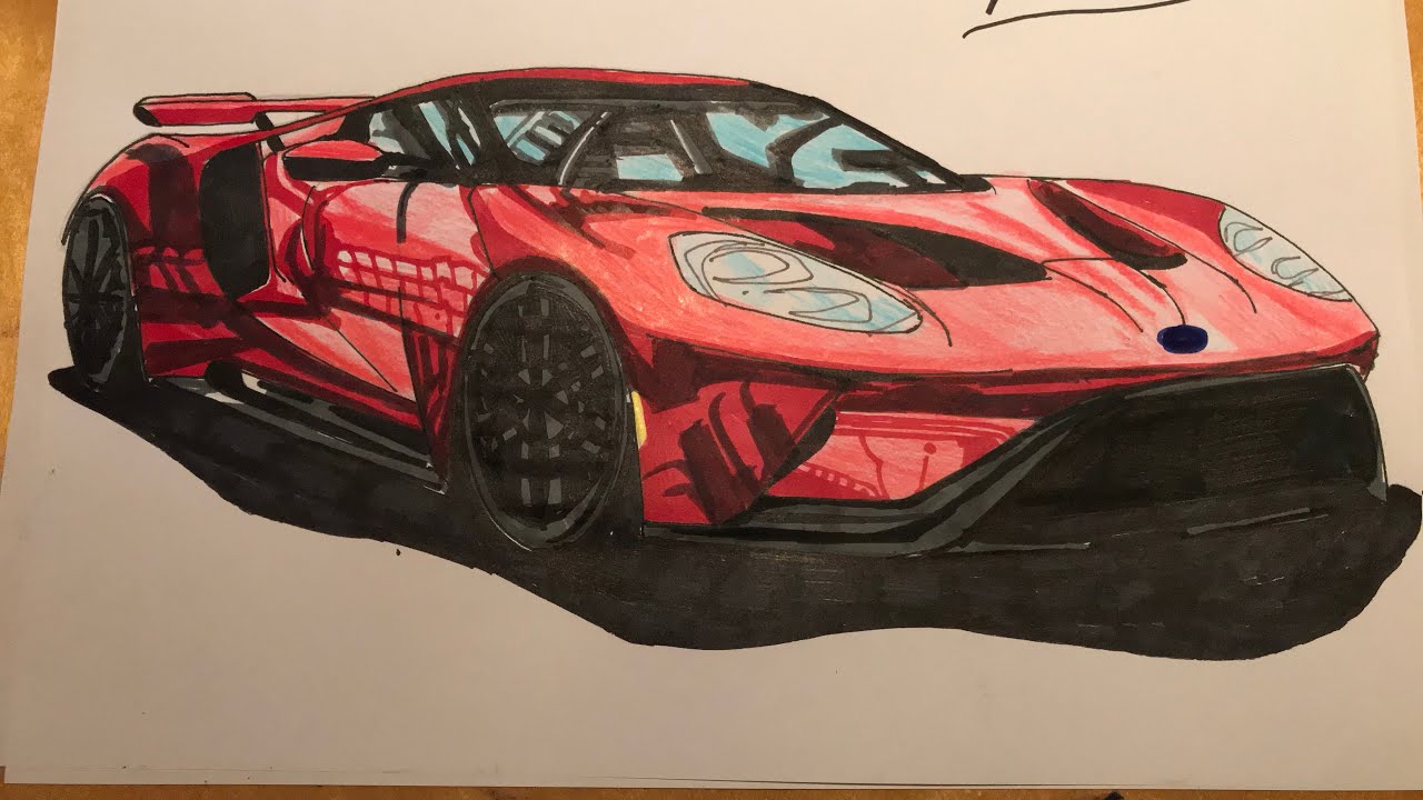 Ford Gt Drawing At Paintingvalley Com Explore Collection Of Ford Gt