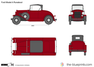 400x283 Ford Model T Runabout Vector Drawing - Ford Model T Drawing
