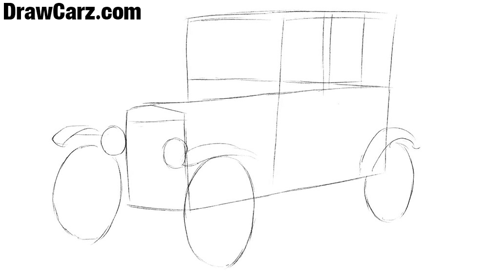 1000x561 how to draw a ford model t drawcarz - Ford Model T Drawing