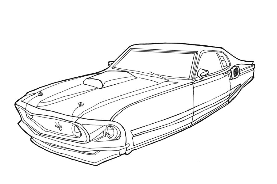 900x600 Ford Mustang Drawing - Ford Mustang Drawing