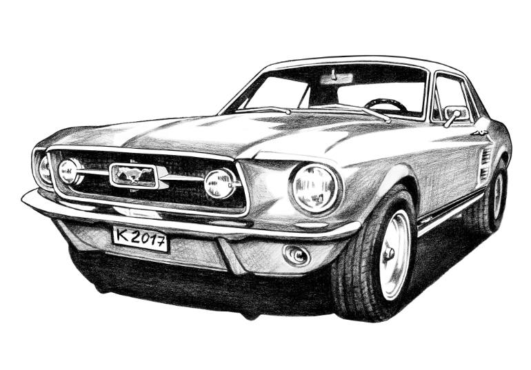 770x537 Ford Mustang Drawing - Ford Mustang Drawing