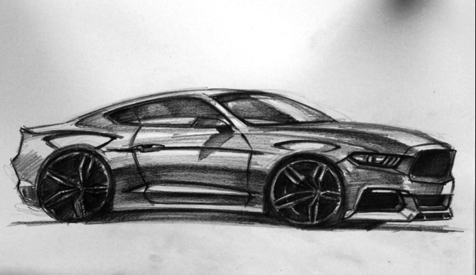 670x387 How To Draw A Ford Mustang - Ford Mustang Drawing