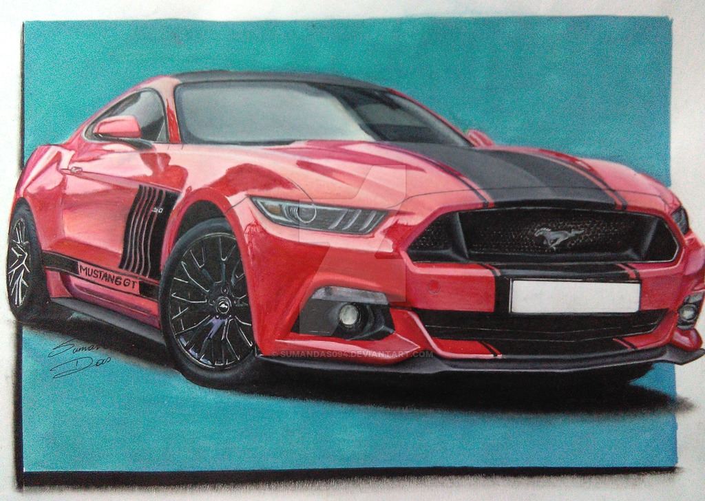 1024x728 Ford Mustang Drawing - Ford Mustang Drawing