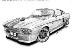 283x200 ford mustang shelby g t drawing car art ford mustang - Ford Mustang Gt Drawing