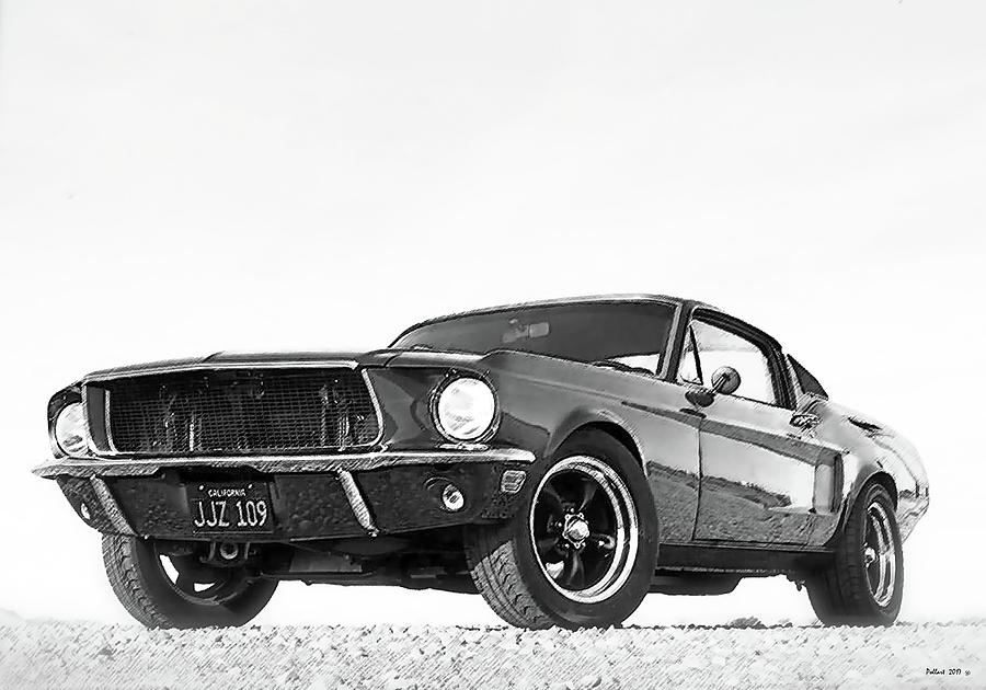900x630 Steve Mcqueen Bullitt Car, Ford Mustang Gt Drawing - Ford Mustang Gt Drawing