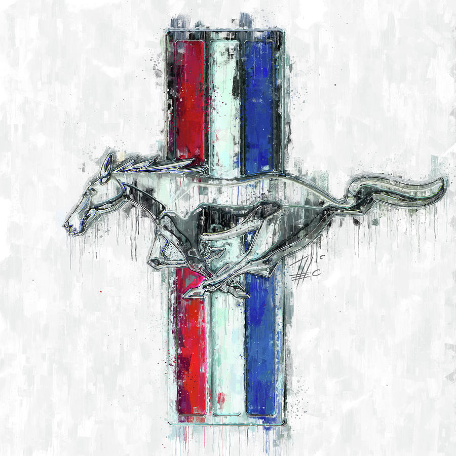 900x900 ford mustang logo painting - Ford Mustang Logo Drawing