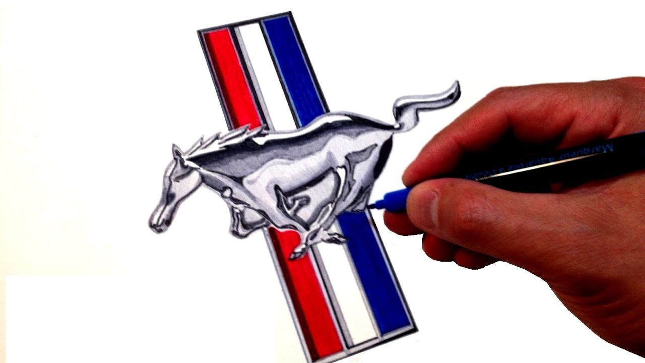 1280x720 how to draw the ford mustang logo - Ford Mustang Logo Drawing