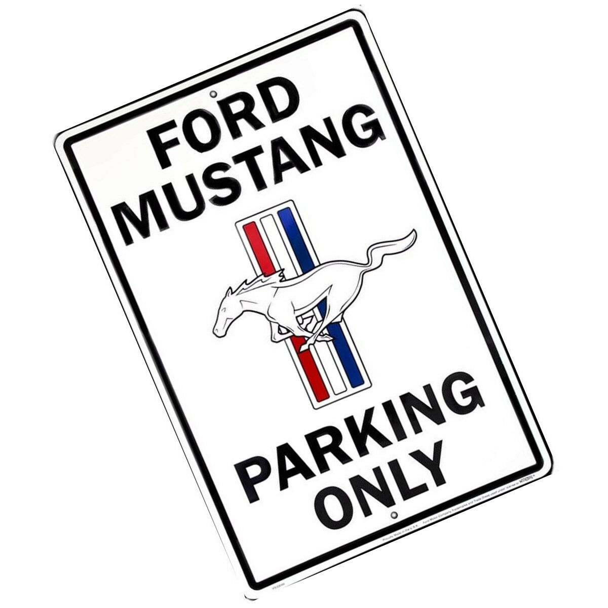 1200x1200 new ford mustang parking only x metal embossed sign pony gt - Ford Mustang Logo Drawing