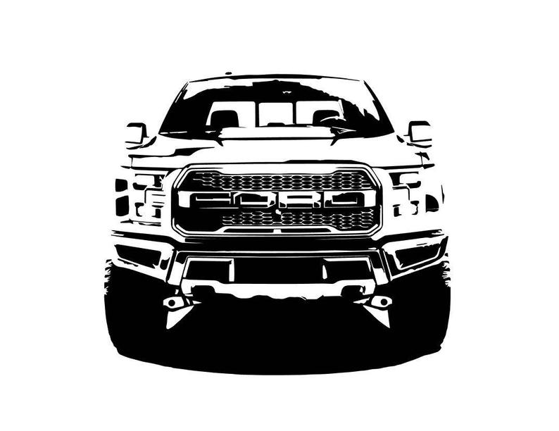 794x612 ford raptor front bampw line drawing vector vectorized etsy - Ford Raptor Drawing
