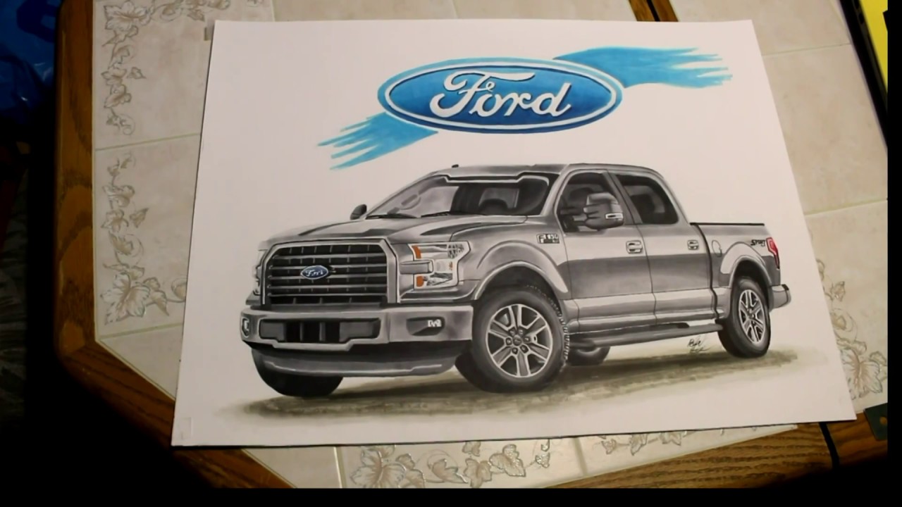 1280x720 Time Lapse Drawing - Ford Raptor Drawing